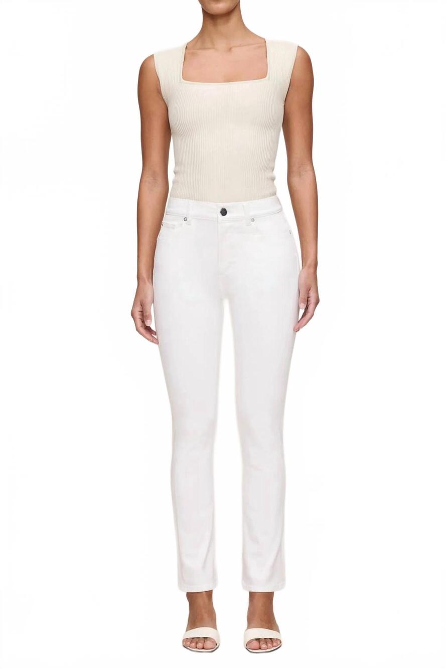 NEW DL1961 - WOMEN'S mara straight mid rise ankle jeans in white